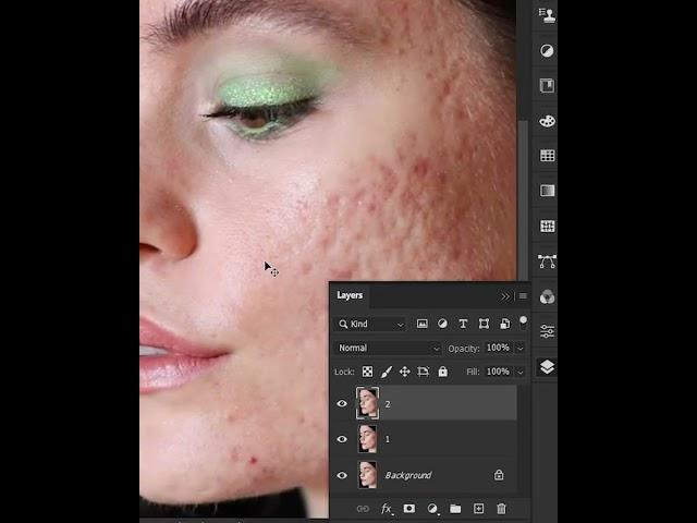 Remove Skin Blemishes in Photoshop - Tutorial !   #shorts #photoshop