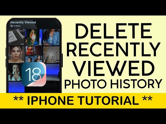 How to Delete Recently Viewed History on Photos Apps | iOS 18 2 iPhone Update 2024