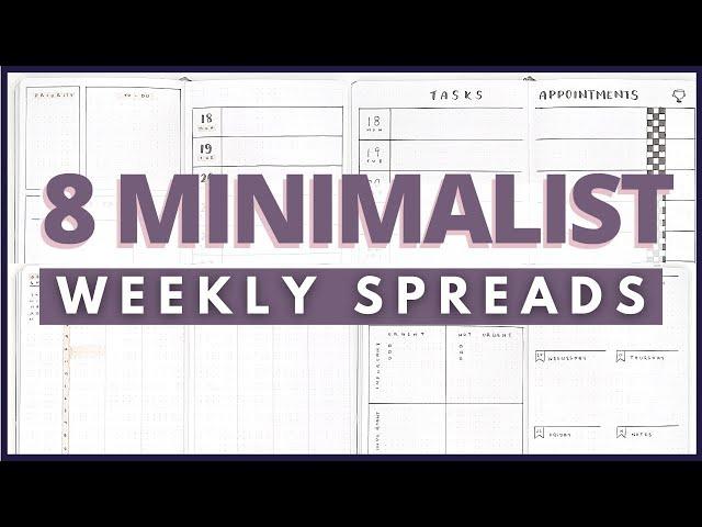 8 Minimalist Bullet Journal Weekly Spreads for Productivity