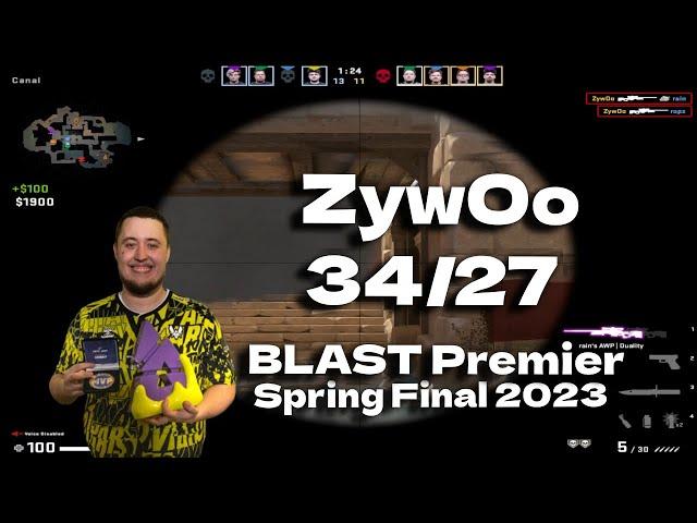 CSGO POV Vitality ZywOo (34/27) vs FaZe (ANUBIS) @ BLAST Premier Spring Final 2023