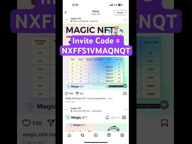 Magic NFT Invite Code | Magic NFT Referral Code New Update #shorts #magicNFT #referralcode #invite