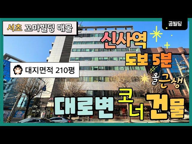 서초구 잠원동 빌딩 신사역 역세권 대로변 코너 올근생 건물 매매