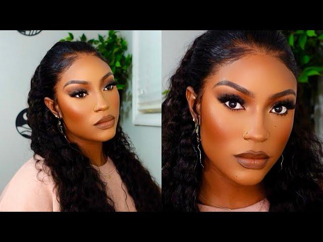 FLAWLESS NEUTRAL SOFT MATTE FULL MAKEUP TUTORIAL #darkskin #brownskin #woc