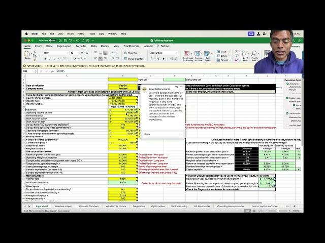 Valuation Modeling: Excel as a tool