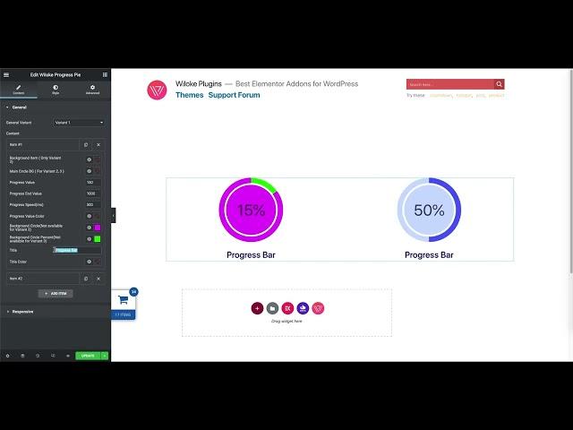 How Wiloke Progress Pie Works In Elementor