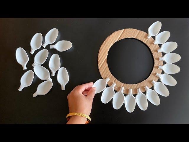 Beautiful Wall Hanging Craft Using Plastic Spoons / Paper Craft For Home Decoration / DIY Wall Decor