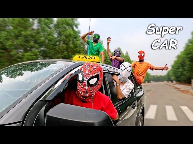 Bros SpiderMan vs Super CAR Taxi ( Comedy by FLife TV )