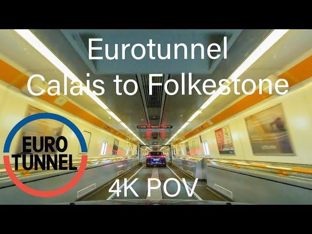 4K Drive Through The Eurotunnel - Calais to Folkestone Car Train - Le Shuttle Car Train to Europe