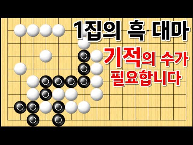 사활 바둑 묘수 - 1집 밖에 없지만 기적의 수를 둔다면 이야기가 달라지겠죠.  #바둑 #사활 #바둑강좌