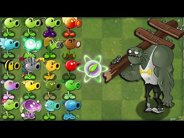 PvZ 2 Challenge - All Plants Level 1 POWER-UP vs Gargantuar Zombie - Who Will Win?