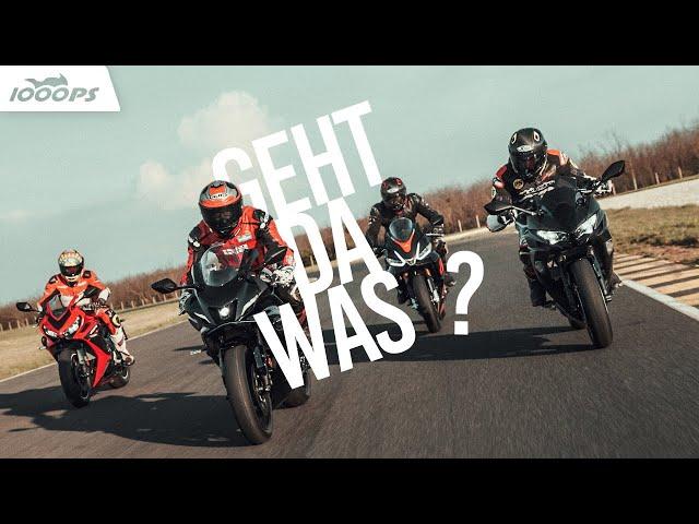 Supersport zum Spartarif! Honda CBR650R vs Kawasaki Ninja 650 vs Aprilia RS660 vs Yamaha R7