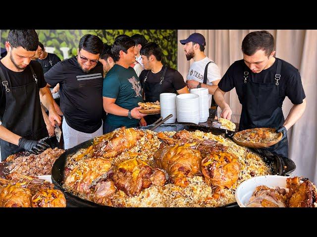 Uzbek National wedding pilaf from soft mutton and excellent rice