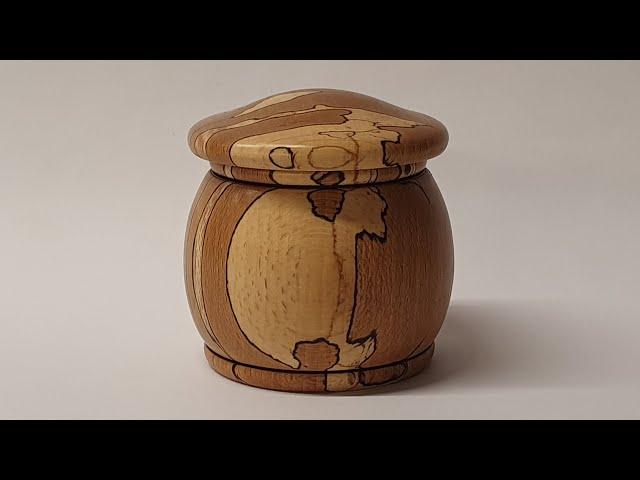 Woodturning -  Spalted Beech Lidded Box