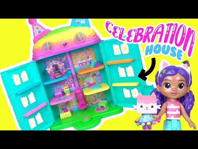 Gabby's Dollhouse Celebration House Build with Gabby, Pandy, Catrat, Mercat, DJ Catnip Dolls