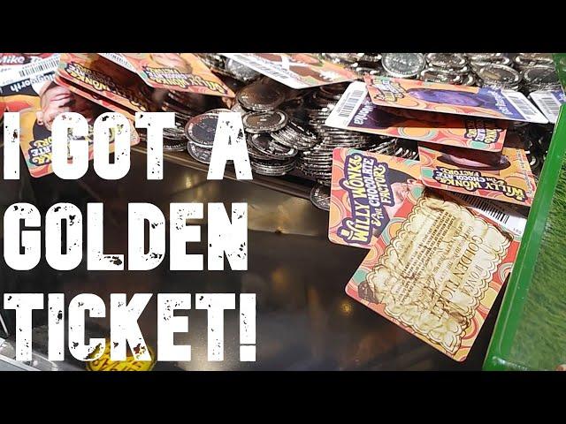 I Got a Golden Ticket! - Willy Wonka Coin Pusher at Round One