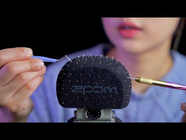 [ASMR] Removing the thorns stuck on the mic  2| Layered with inaudible whispering *Intense sounds*