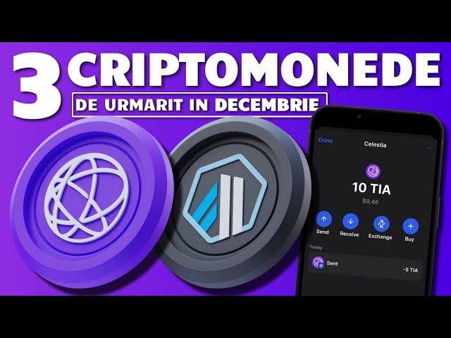 3 CRIPTOMONEDE DE URMARIT IN DECEMBRIE 2024