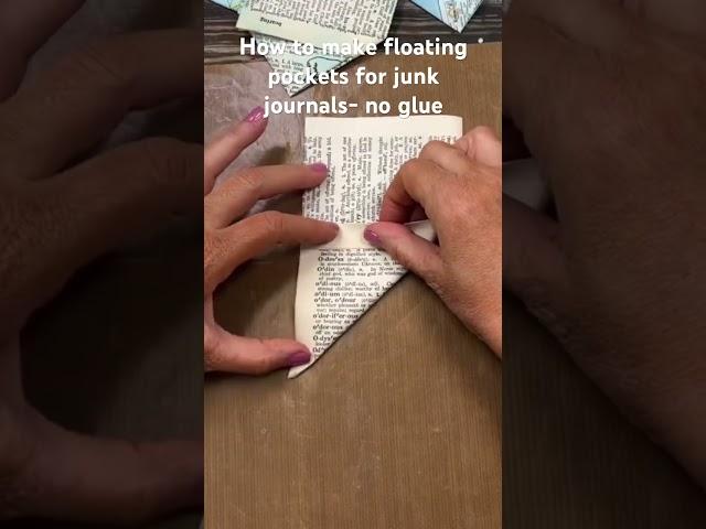 How to Make Floating Pockets with No Glue for Junk Journals #shorts