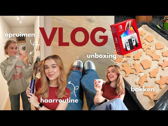 haarroutine, opruimen, bakken, verlanglijstje en leuke unboxing! (vlog) | bookmas dag 14