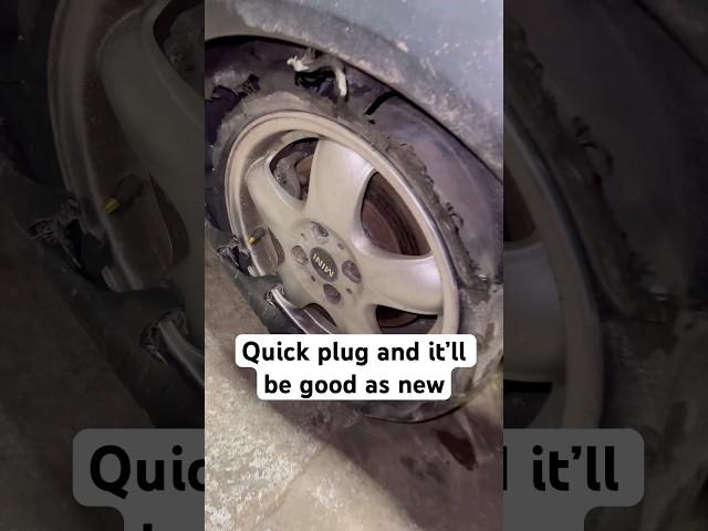 Not sure we’ll get away with a puncture repair on this one! 