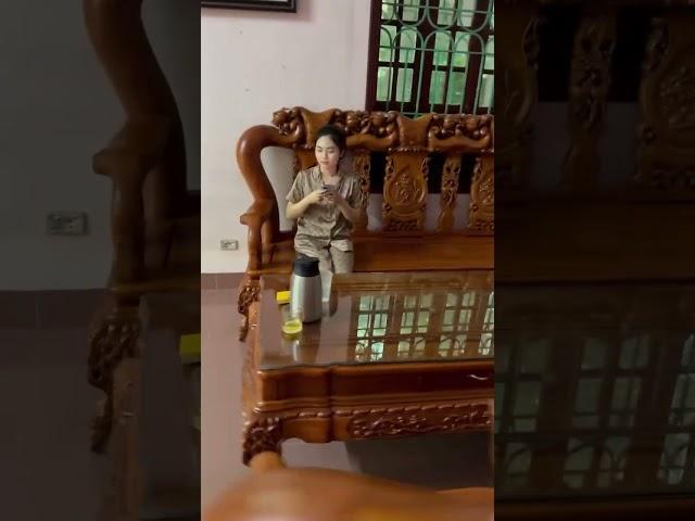 48tr minh quốc đào cột 14 gỗ hương đá víp | bàn ghế phòng khách đẹp 2025 chị hiên ở sóc sơn hà nội