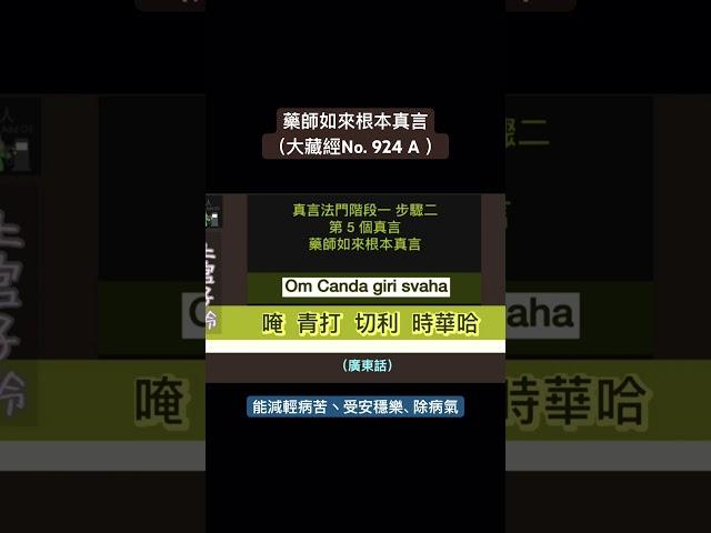 藥師如來根本真言 (2025/06/09) #佛法 #真言宗 #廣東話譯音 #dharari
