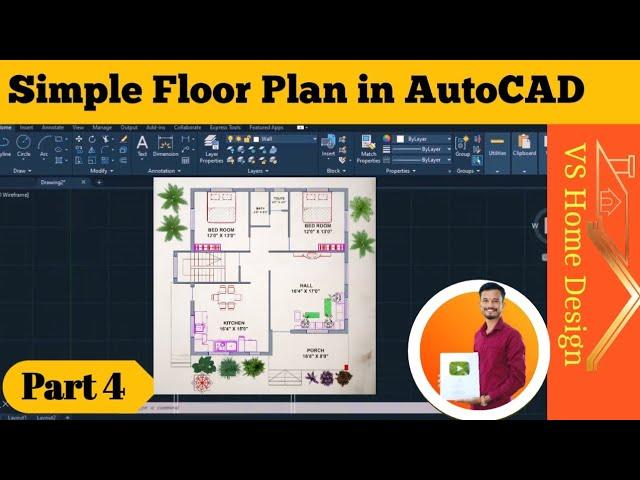 simple house plan in Autocad | how to create home plan in Autocad | Autocad 2025 | part 4