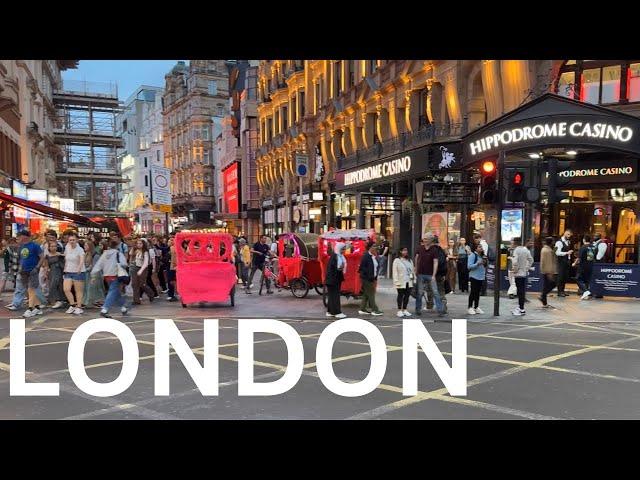 London Walk  Oxford Street, Regent St, Piccadilly Circus,  Leister Square 4K HDR Walking Tour