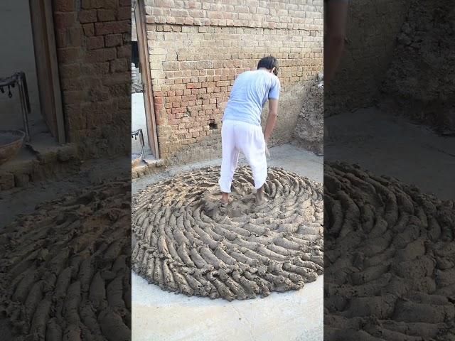 Clay Mixing with Feet  | Traditional Technique for Perfect Clay 𝐂𝐘 𝐓𝐞𝐜𝐡 #skills #drill #shorts