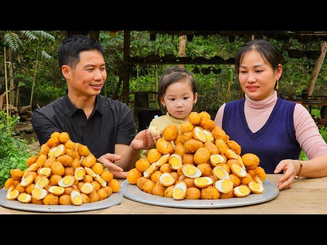 EGG BONDA: Traditional fried egg production process - go to market sell | Ly Phuc An