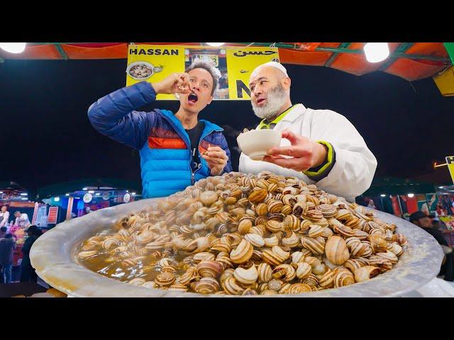 Moroccan Street Food  Night Market Tour in Marrakesh, Morocco (Jema El Fnaa Square)