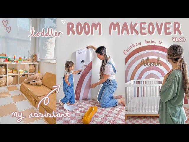 BEDROOM MAKEOVER with my 2 YEAR OLD assistant *she's so bossy*