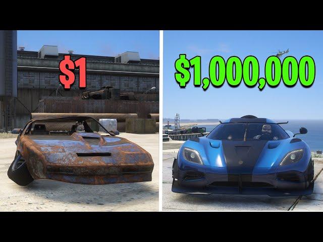 Stealing $1 to $1,000,000 Car in GTA 5 RP