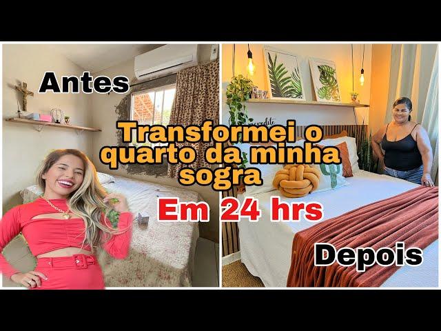 Transformei o quarto da minha sogra em 1 dia  ficou incrível, fácil e rápido gastando pouco - vlog