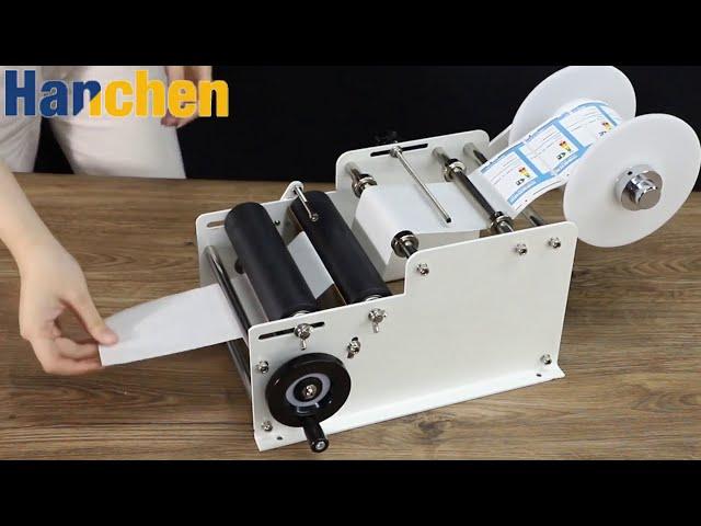 Hanchen MT-30 Manual Round Bottle Labeling Machine Installation + Labeling