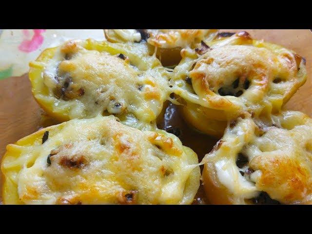 Фаршированный Картофель. Картофельные лодочки с печенью.