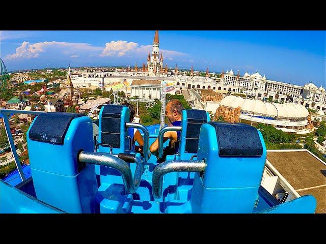 Water Roller Coaster Ride at Theme Park Land of Legends in Türkiye