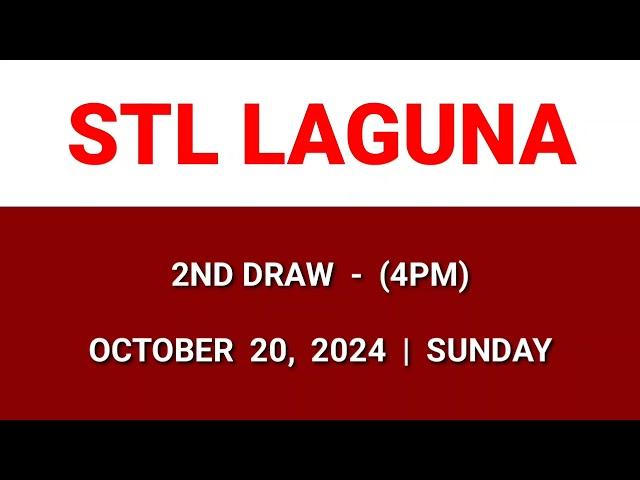 STL Laguna result today 4pm draw afternoon result 2nd draw Philippines October 20, 2024 Sunday