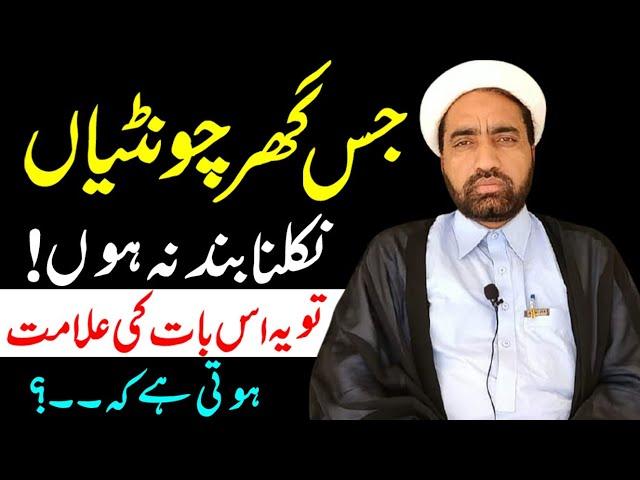 Jis Ghar Sy Chuntian Nikalna Band na ho Tu yeh is Baat ke Alamat hoti hai ? by Allama fida hussain