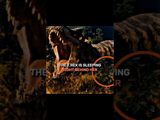 The T.Rex Is Sleeping Right Behind Her  | Jurassic World Rebirth | #edit #jurassicworld #shorts |