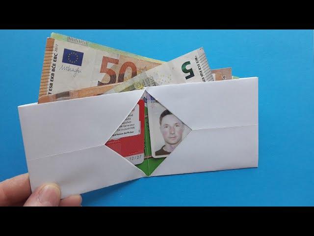 A CUTE PAPER WALLET IN 3 MINUTES | EASY PAPER WALLET INCL ART