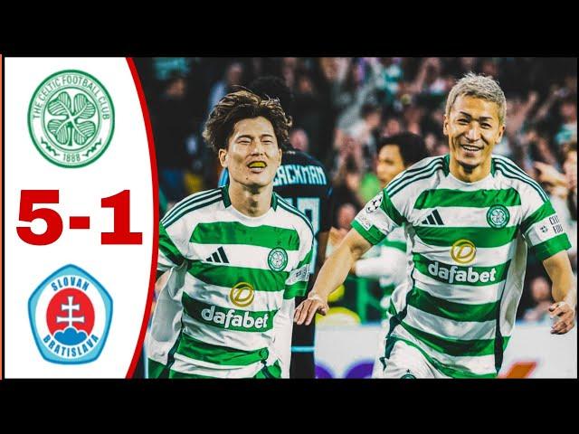 Celtic vs Slovan Bratislava (5-1) All Goals Results/Highlights Kyogo Furuhashi Goal,Arne Engels Goal