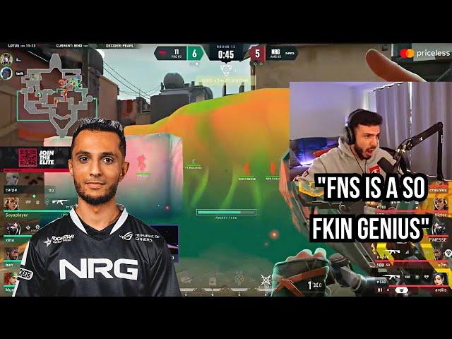 NRG FNS 1000 IQ IGLing Saves NRG from getting FLANKED vs T1 at VCT MASTERS !! SEN Tarik Reaction