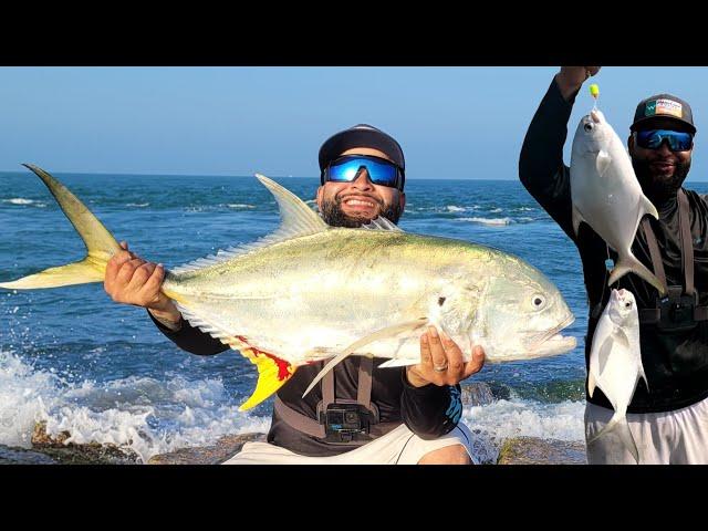 Jetty Fishing for Jack Crevalle and Pompano (Catch and Cook) Port Aransas Tx