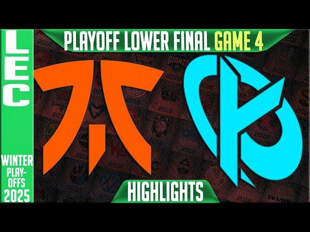 FNC vs KC Highlights Game 4 | Lower Final LEC Playoffs Winter 2025 | Fnatic vs Karmine Corp G4