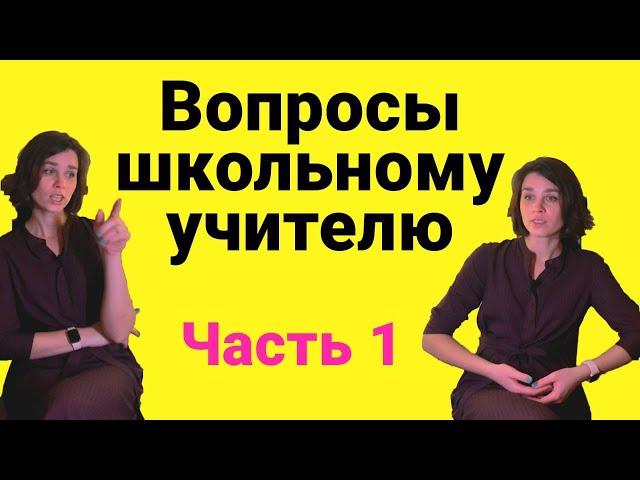 Вопросы школьному учителю/что нравится в профессии/как заставить учиться и другие вопросы. Часть 1.