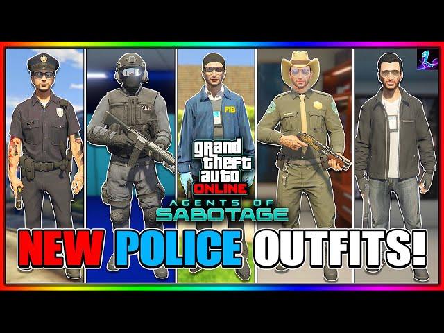 ALL NEW POLICE OUTFITS, Unlock Cop Uniform, AGENTS Of Sabotage, GTA 5 DLC 2024 (GTA Online Update)