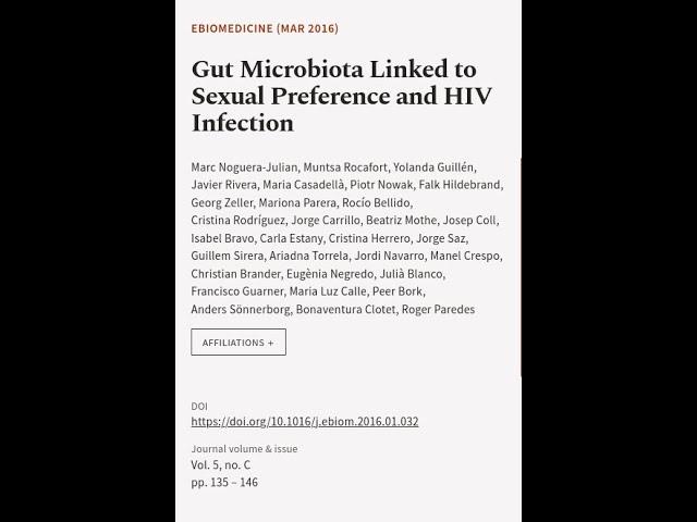 Gut Microbiota Linked to Sexual Preference and HIV Infection | RTCL.TV