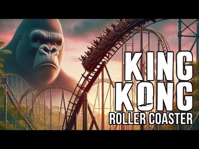 KING KONG Movie Ride Roller Coaster! POV