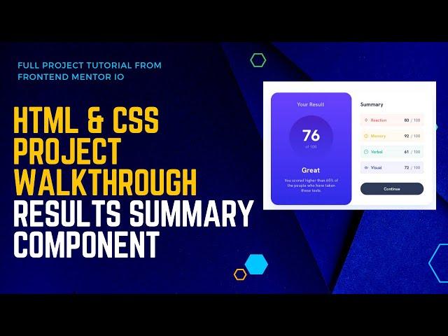 Full Project Tutorial - Frontend Mentor Results Summary Component